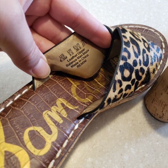 Sam Edelman Reid Wedge Animal Print Leather Size 6.5 - Picture 7 of 7